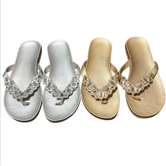 Kenneth Cole Reaction Shoes - Kenneth Cole Reaction Slim Shadee Sandals Womens 11 Gold Silver Jeweled Bundle